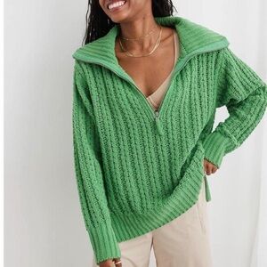 Aerie Green Cowl Neck Sweater-Oversized